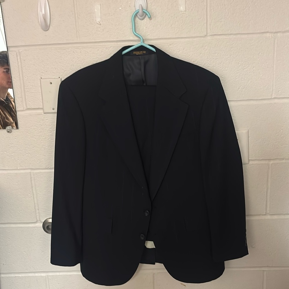 Pinstripe black dress suit
